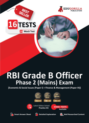 RBI Grade B Officer's Phase 2 (Mains) Exam 2023 (English Edition) - 16 Mock Tests (Paper I and III) (1000 Solved Objective Questions) with Free Access to Online Tests
