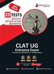 CLAT UG Exam Preparation Book 2023 - 8 Full Length Mock Tests, 10 Sectional Tests and 2 Previous Year Papers (1800 Solved Questions) with Free Access to Online Tests