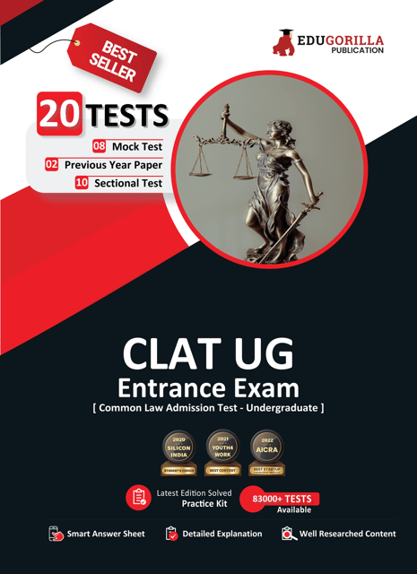 CLAT UG Exam Preparation Book 2023 - 8 Full Length Mock Tests, 10 Sectional Tests and 2 Previous Year Papers (1800 Solved Questions) with Free Access to Online Tests