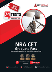 NRA CET Graduation Pass Book 2023 (English Edition) - 74 Topic-wise Solved Tests (General Intelligence, English, Reasoning, Quantitative Aptitude) with Free Access to Online Tests
