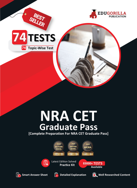 NRA CET Graduation Pass Book 2023 (English Edition) - 74 Topic-wise Solved Tests (General Intelligence, English, Reasoning, Quantitative Aptitude) with Free Access to Online Tests