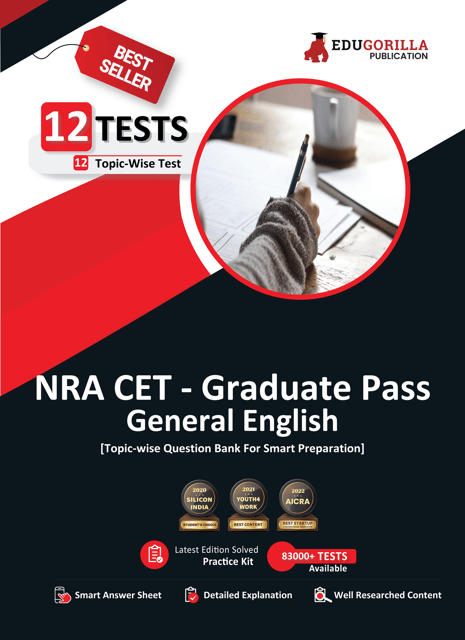 NRA CET Graduation Pass General English Book 2023 - 12 Topic-wise Solved Tests (National Recruitment Agency Common Eligibility Test) with Free Access to Online Tests