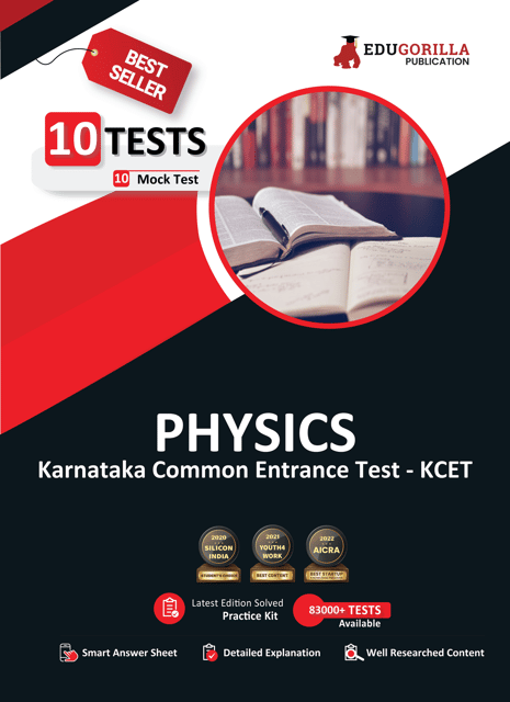 KCET Physics Book 2023 (Karnataka Common Entrance Test) - 10 Mock Tests (Solved Objective Questions with detail solutions) with Free Access To Online Tests