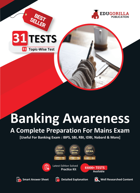 Banking Awareness For Mains Book 2023 (English Edition) - 31 Solved Topic-wise Tests SBI/IBPS/RBI/Clerk/PO and Other Competitive Exams with Free Access to Online Tests