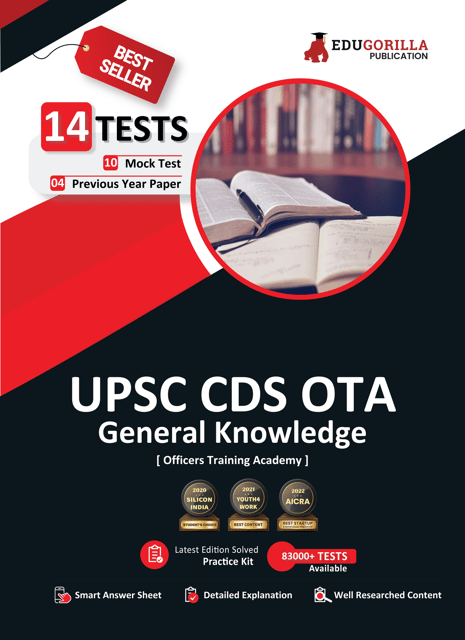 UPSC CDS OTA General Knowledge Book 2023 (English Edition) - 10 Mock Tests and 4 Previous Year Papers (1600 Solved Questions) with Free Access to Online Tests