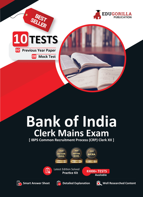 Bank of India Clerk Mains (IBPS CRP PO/MT XIII) Book 2023 (English Edition) - 8 Full Length Mock Tests and 2 Previous Year Papers with Free Access to Online Tests