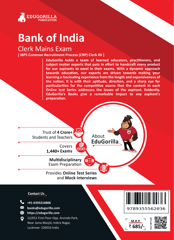 Bank of India Clerk Mains (IBPS CRP PO/MT XIII) Book 2023 (English Edition) - 8 Full Length Mock Tests and 2 Previous Year Papers with Free Access to Online Tests