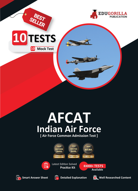 AFCAT Book 2023 : Air Force Common Admission Test (English Edition) - 10 Full Length Mock Tests (1000 Solved Questions) with Free Access to Online Tests