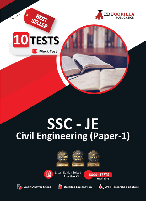 SSC JE Civil Book 2023 (Paper 1) - General Engineering (CE), General Awareness Intelligence and Reasoning - 10 Mock Tests (2000 Solved Questions) with Free Access to Online Tests