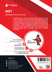 Manipal Entrance Test 2023 (MET) Manipal Academy of Higher Education (MAHE) - 8 Full Length Mock Tests and 12 Sectional Tests with Free Access to Online Tests