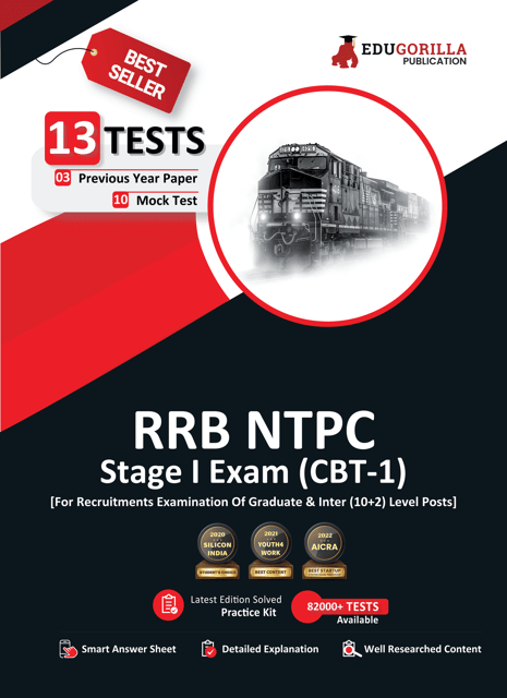 RRB NTPC Stage 1 (CBT-1) Exam 2023 (English Edition) - 10 Mock Tests and 3 Previous Year Papers (1300 Solved MCQ Questions) with Free Access to Online Tests
