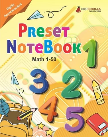Preset Notebook Maths ( 1-50 ) Number Writing Book for Kids | Practice Exercise & Progressive Learning Pattern for Children
