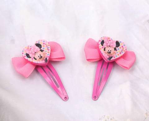 Li’l Diva Minnie Mouse Hair Clips – 2 In Pink Color