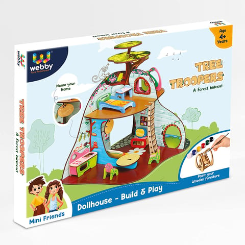 Webby Tree Troopers A Forest Hideout Wooden DIY Build and Play Doll House