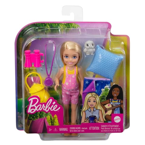 Barbie It Takes Two Chelsea Camping Doll With Pet Owl & Accessories
