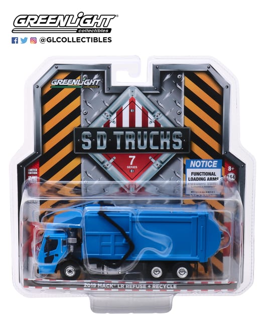 Greenlight Diecast SD Trucks - Mack LR Refuse Truck 2019 Blue