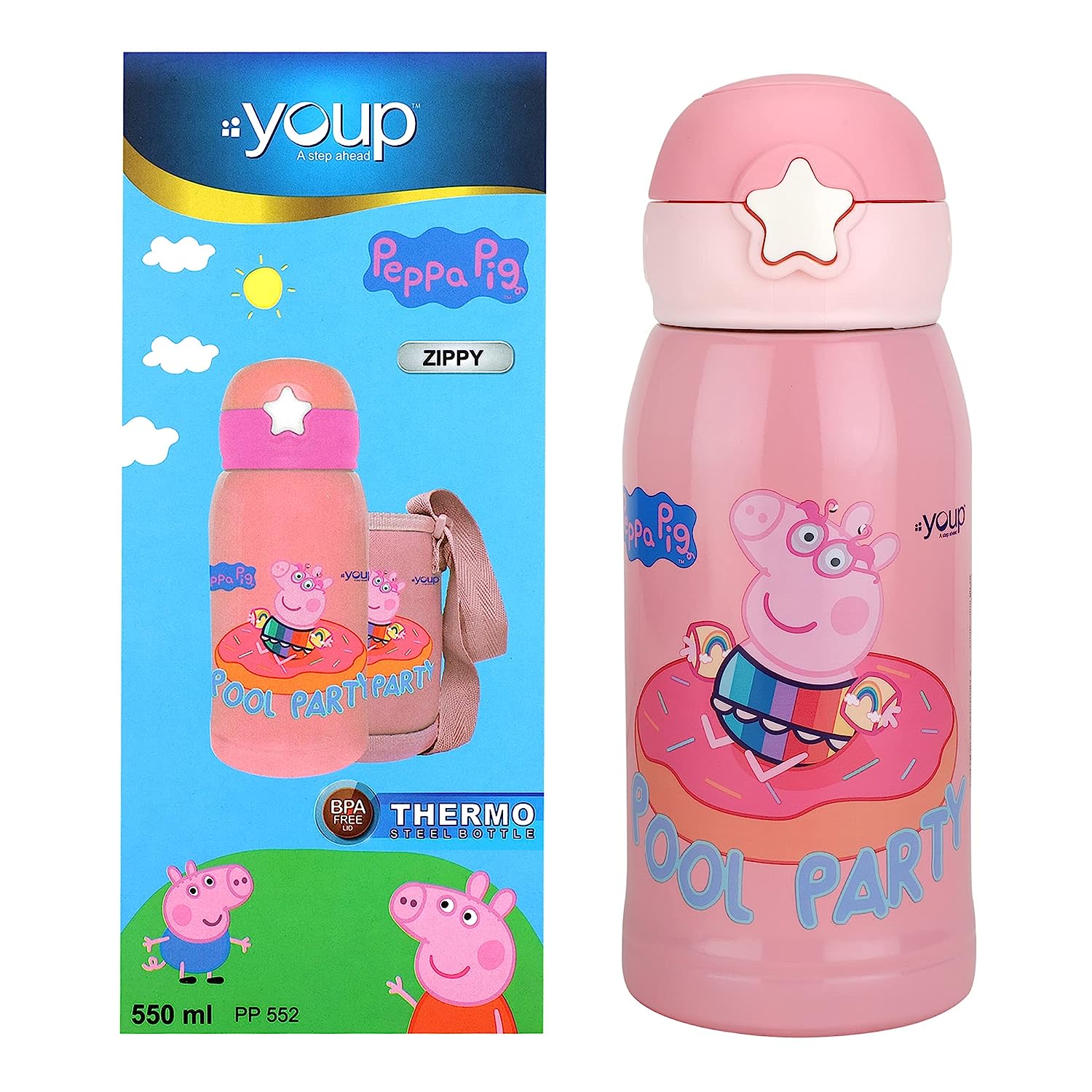 Peppa Pig Snack & Sip Water Bottle & Snack Pot – Reusable Kids 400ml PP  Canteen with Straw – Officia…See more Peppa Pig Snack & Sip Water Bottle 