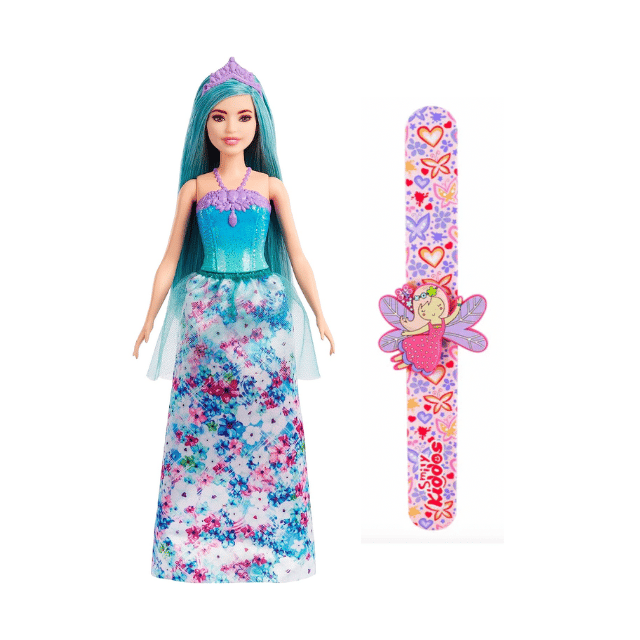 Barbie Dreamtopia Princess Doll Petite Turquoise Hair And Smily Kiddos Fancy Slap band Fairy