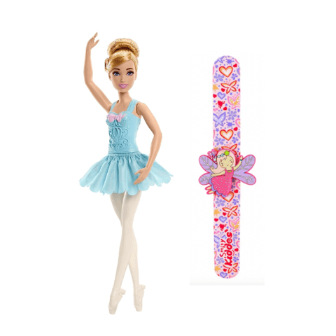 Disney Princess Ballerina Cinderella Doll And Smily Kiddos Fancy Slap band Fairy