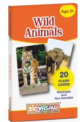 Zigyasaw Wild Animals Wipe and Clean Flash Cards