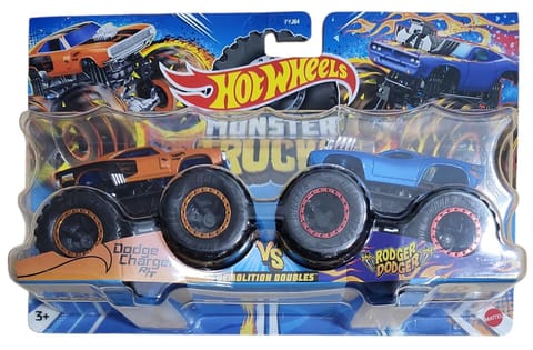 Hot Wheels Monster Trucks Demolition Doubles - Dodge Charger R/T Vs Rodger Dodger