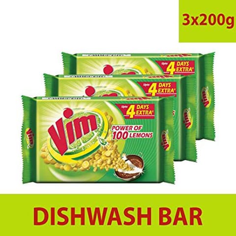 vim bar with lemon power 3x200 gm