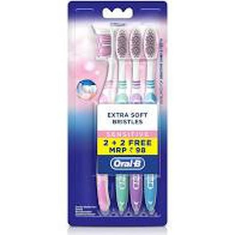 oral-b sensitive extra soft pack of 4