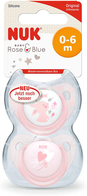 Nuk Trendline Baby Rose Soother0-6M - 2Pcs