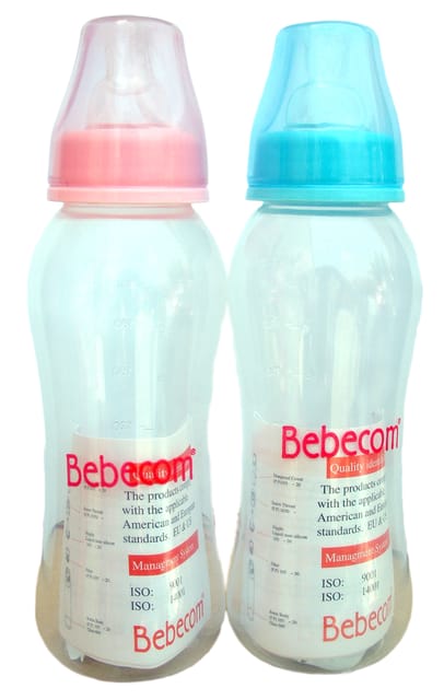 Bebecom Plastic Bottle Silicone Nipple 225ml RA005