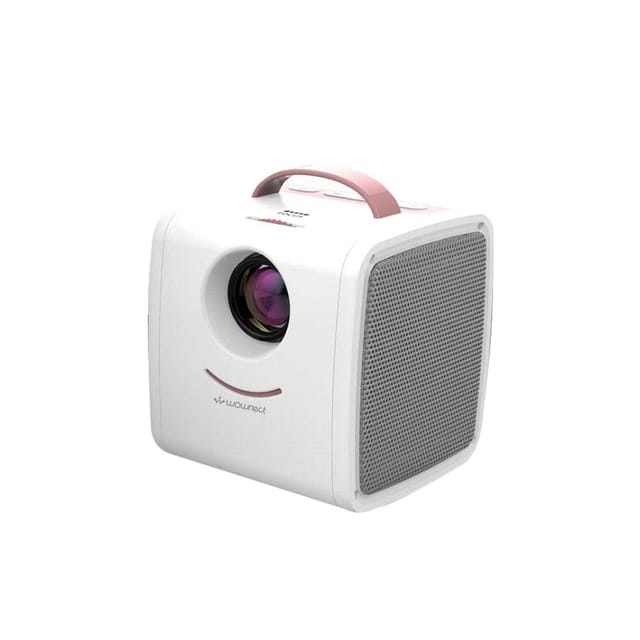 Wownect S1 Kids Mini Projector 30 Lumens Children Video Projector HD 1080P LCD Technology with Hi-Fi Speaker [Comes with AV / USB / Mini SD Card / HDMI / Audio ] - Pink
