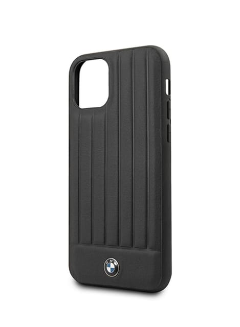 Leather Hard Case With Vertical Lines For Apple Iphone 11 Pro Black