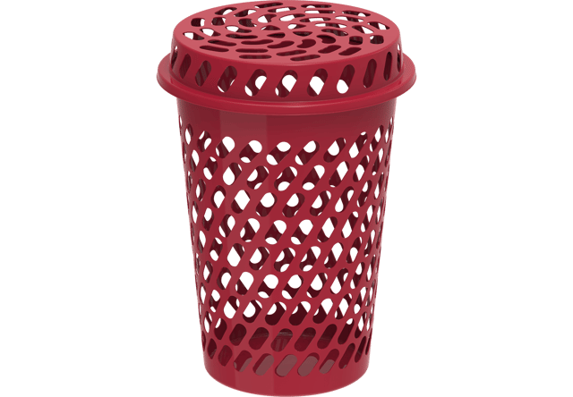 Round Tall Laundry Basket With Lid 65L