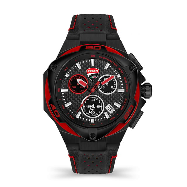 Ducati Black Dial Genuine Leather Watch DTWGC2019004