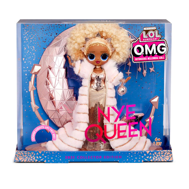 L.O.L. Surprise Holiday OMG 2021 Collector NYE Queen Fashion Doll with Gold Fashions and Accessories