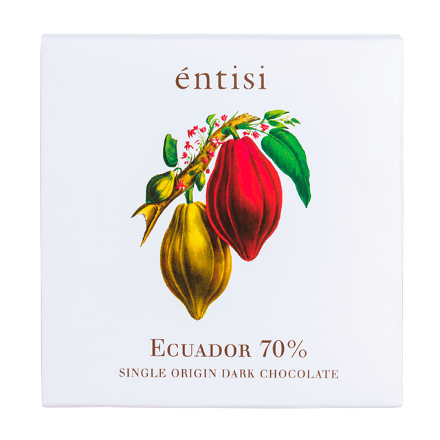 Entisi Single Origin Ecuador 70% Dark Chocolate Bar - 75 g (Pack of 2)