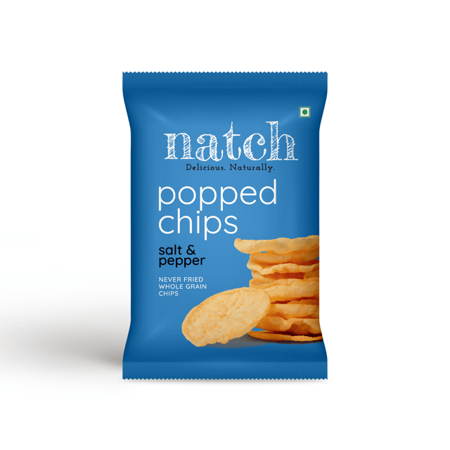 Natch Popped Chips - Salt & Pepper 20 g (Pack of 3)