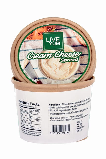 Live Yum Vegan Cream Cheese Spread - 200g (Gluten, Soy & Nut Free)