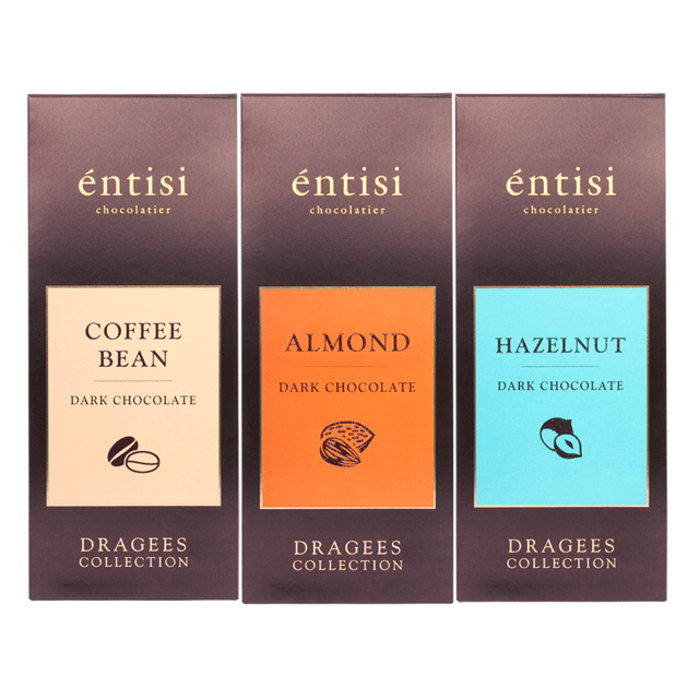 Entisi Almonds, Hazelnut & Cappuccino Coated with Chocolate - 50 g (Pack of 3)