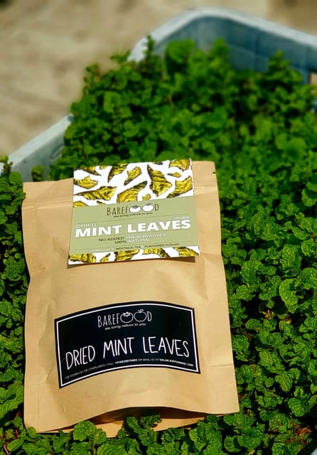 Bare Food Dried Mint Leaves (Use for juices, sauce , toppings, etc.) 100g