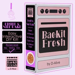 BaeKit Fresh Fruit & Nut Cake by D-Alive (Vegan, Sugar-Free, Gluten-Free, All Natural & Healthy) - Easy Interactive DIY Baking Kit to Bake at Home, 400g