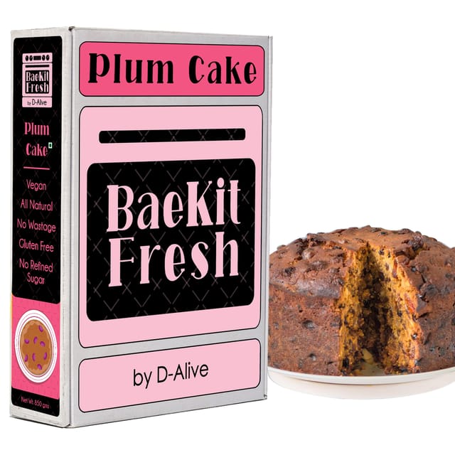 BaeKit Fresh Plum Cake by D-Alive (Vegan, Sugar-Free, Gluten-Free, All Natural & Healthy) - Easy Interactive DIY Baking Kit to Bake at Home, 850g