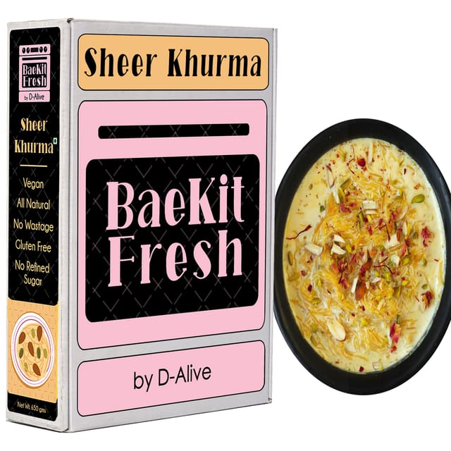 BaeKit Fresh Vegan Sheer Khurma by D-Alive (Vegan, All Natural, No Wastage, Gluten Free, No Refined Sugar) - Everything You Need to Make Sheer Khurma at Home!