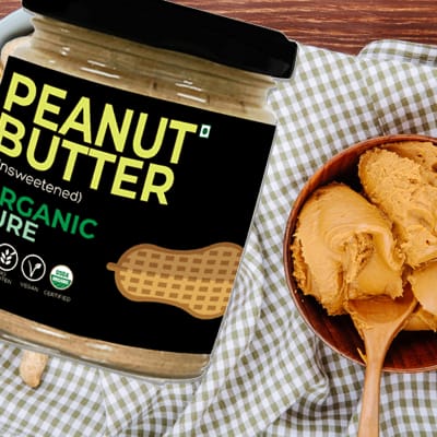 D-Alive Peanut Butter (Unsweetened), Sugar-free, Gluten-free, Organic and Pure, Low Carb, High Protein, Ultra Low GI, Diabetes and Keto Friendly, Made in Small Batches, Packed in Glass Jars, 180 g