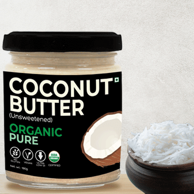 D-Alive Coconut Butter (Unsweetened) Organic Pure - 180g (Sugar-free, USDA Organic, Gluten-free, Low Carb, Ultra Low GI, Vegan, Diabetes & Keto Friendly) - Artisanal Made in Small Batches, Packed in Glass Jars