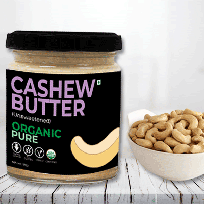 D-Alive Cashew Butter (Unsweetened) Organic Pure - 180g (No Sugar, No Gluten, Organic, Vegan, Low Carb, Ultra Low GI, Diabetes & Keto Friendly) - Made in Small batches, Packed in Glass Jars.