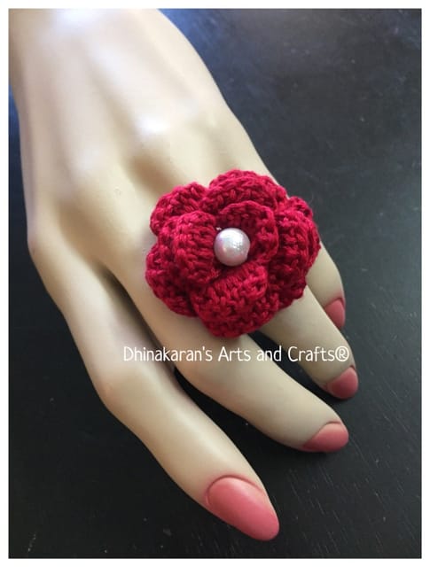 Diy Crochet Flower Ring · How To Stitch A Knit Or Crochet Ring · Jewelry on  Cut Out + Keep