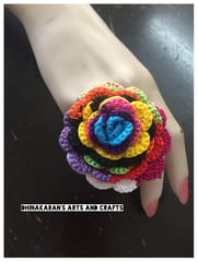 Satrangi Crochet Finger Ring