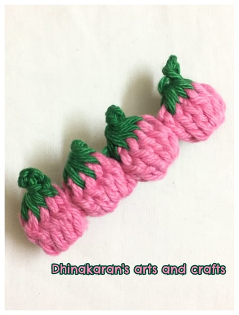 Strawberry Crochet HairClip-(8)