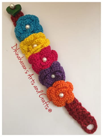 Rainbow Crochet Bracelet