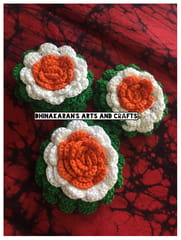 Tiranga Rose Crochet Brooch Pin